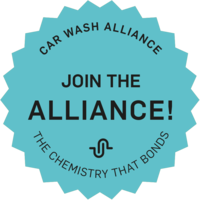 Sticker with the call to join the Car Wash Alliance