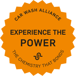 Sticker with the Car Wash Alliance Promise "Experience the Power"